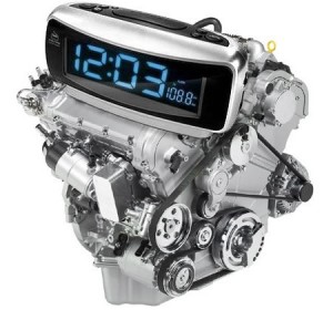 Gas engine alarm clock